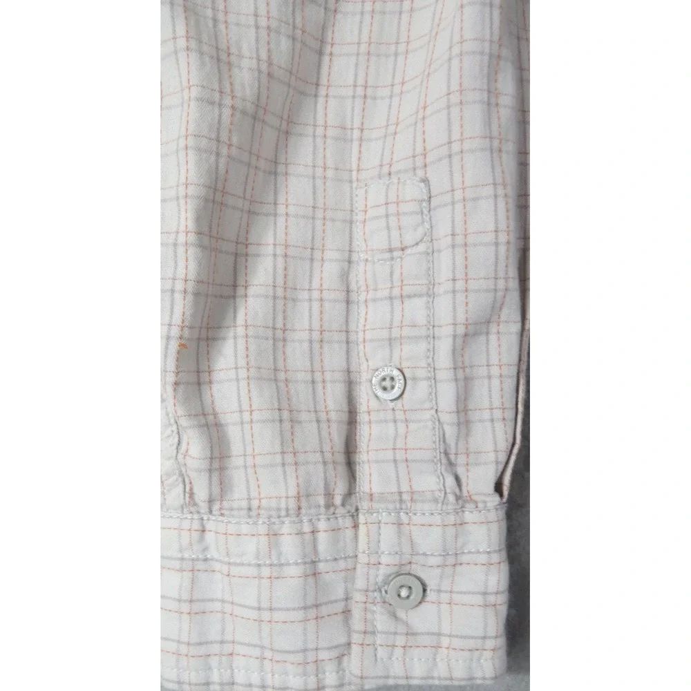 The North Face Mens XL Arroyo Lightweight Flannel Gray Plaid Cotton Shirt EUC